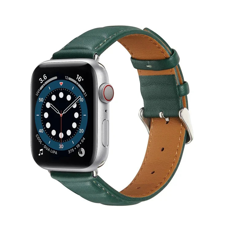 Genuine Leather Watch Band, For Apple Watch Ultra 49mm / Series 8&7 45mm / SE 2&6&SE&5&4 44mm / 3&2&1 42mm, For Apple Watch Series 8&7 41mm / SE 2&6&SE&5&4 40mm / 3&2&1 38mm