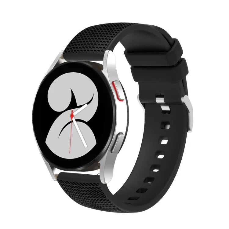 20mm Pockmarked Silver Buckle Silicone Watch Band, For Samsung Galaxy Watch5 40mm/44mm / Watch5 Pro