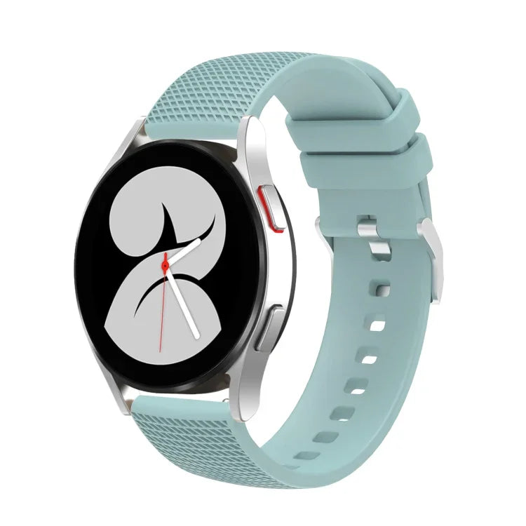20mm Pockmarked Silver Buckle Silicone Watch Band, For Samsung Galaxy Watch5 40mm/44mm / Watch5 Pro