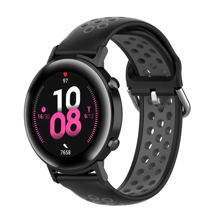 20mm Clasp Two Color Sport Wrist Strap Watchband, For Huawei Watch GT2 42MM, For Galaxy Watch Active2 / Active