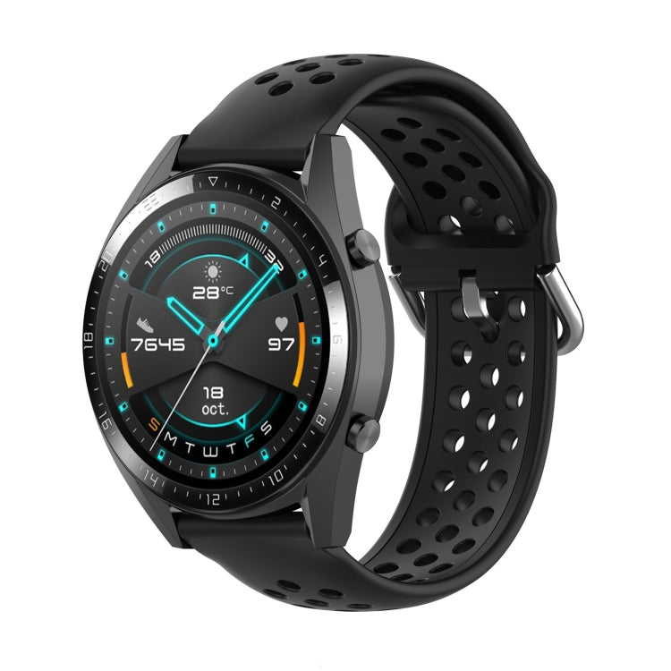 For Huawei Watch GT 46mm / 42mm / GT2 46mm 22mm Clasp Solid Color Sport Wrist Strap Watchband