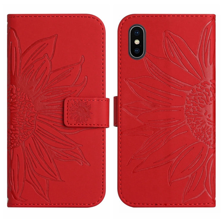 Skin Feel Sun Flower Pattern Flip Leather Phone Case, For iPhone XS Max