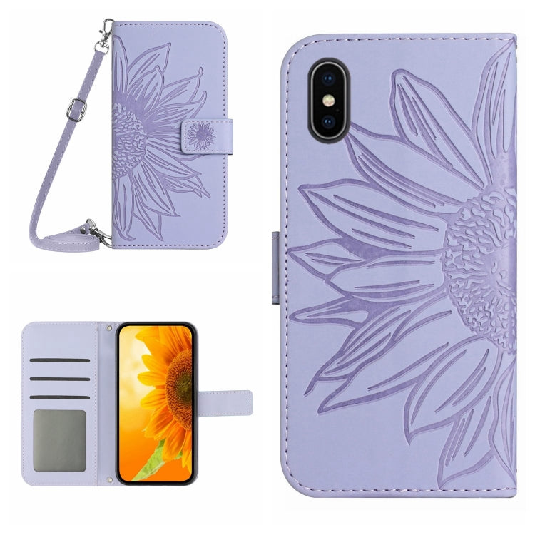 Skin Feel Sun Flower Pattern Flip Leather Phone Case, For iPhone XS Max