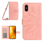 Skin Feel Sun Flower Pattern Flip Leather Phone Case, For iPhone XS Max