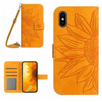 Skin Feel Sun Flower Pattern Flip Leather Phone Case, For iPhone XS Max