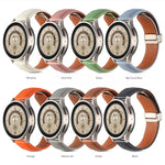 Folding Buckle Genuine Leather Watch Band, For Samsung Galaxy Watch 5