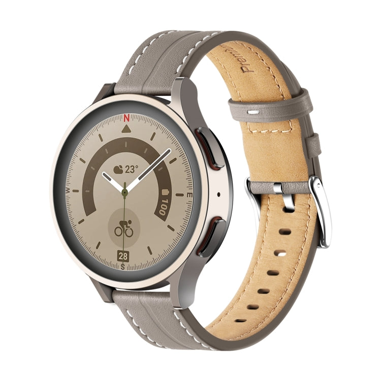 Unusual Fluted Leather Watch Band, 20mm, 22mm