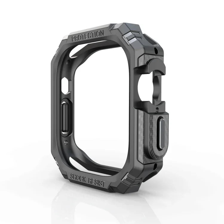 TPU + PC Carbon Fiber Shockproof Case For Apple Watch, Ultra 3 / 2 / 1 49mm