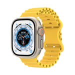 Ocean Style Silicone Watch Band, For Apple Watch Ultra 49mm / Series 8&7 45mm / SE 2&6&SE&5&4 44mm / 3&2&1 42mm, For Apple Watch Series 8&7 41mm / SE 2&6&SE&5&4 40mm / 3&2&1 38mm
