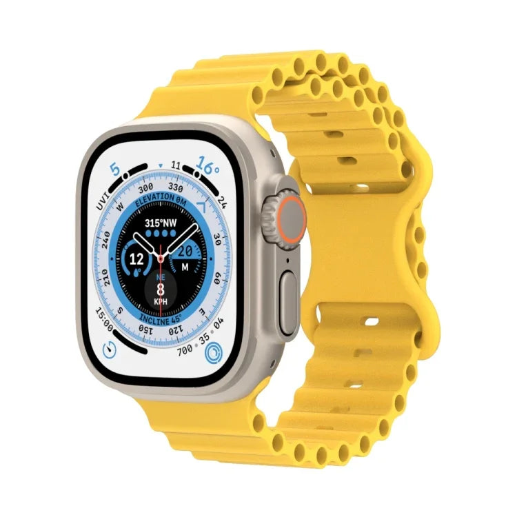 Ocean Style Silicone Watch Band, For Apple Watch Ultra 49mm / Series 8&7 45mm / SE 2&6&SE&5&4 44mm / 3&2&1 42mm, For Apple Watch Series 8&7 41mm / SE 2&6&SE&5&4 40mm / 3&2&1 38mm