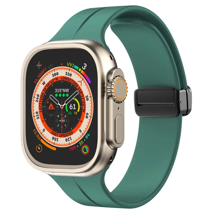 Solid Color Silicone Watch Band, For Apple Watch Ultra 49mm / Series 8&7 45mm / SE 2&6&SE&5&4 44mm, For Apple Watch Series 8&7 41mm / SE 2&6&SE&5&4 40mm / 3&2&1 38mm