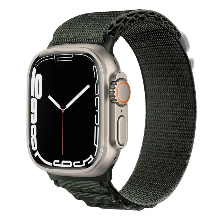 Silver Buckle Nylon Watch Band, For Apple Watch Ultra 49mm / Series 8&7 45mm / SE 2&6&SE&5&4 44mm, For Apple Watch Series 8&7 41mm / SE 2&6&SE&5&4 40mm / 3&2&1 38mm