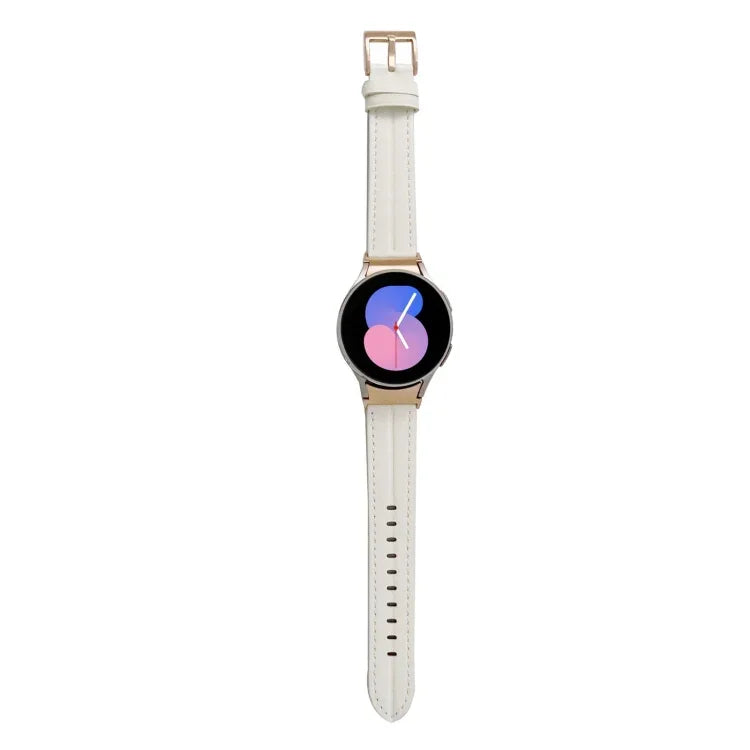 Grooved Genuine Leather Watch Band, For Samsung Galaxy Watch5 40mm / 44mm