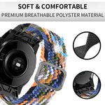Adjustable Nylon Braided Elasticity Watch Band, For Garmin Fenix 7