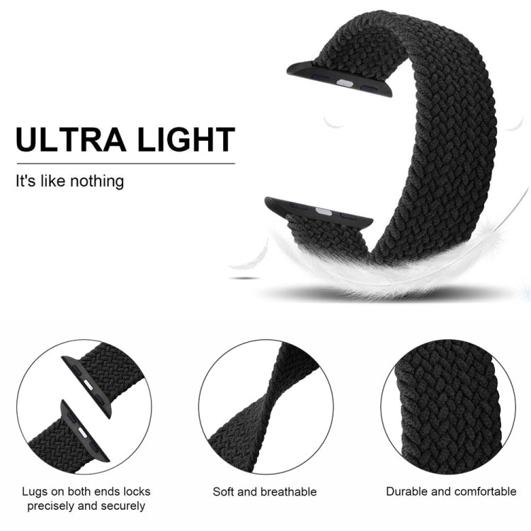 Nylon Single-turn Braided Watch Band For Apple Watch Series 8&7 41mm / SE 2&6&SE&5&4 40mm / 3&2&1 38mm, For Apple Watch Series 8&7 41mm,135mm, For Apple Watch Series 8&7 41mm, 135mm