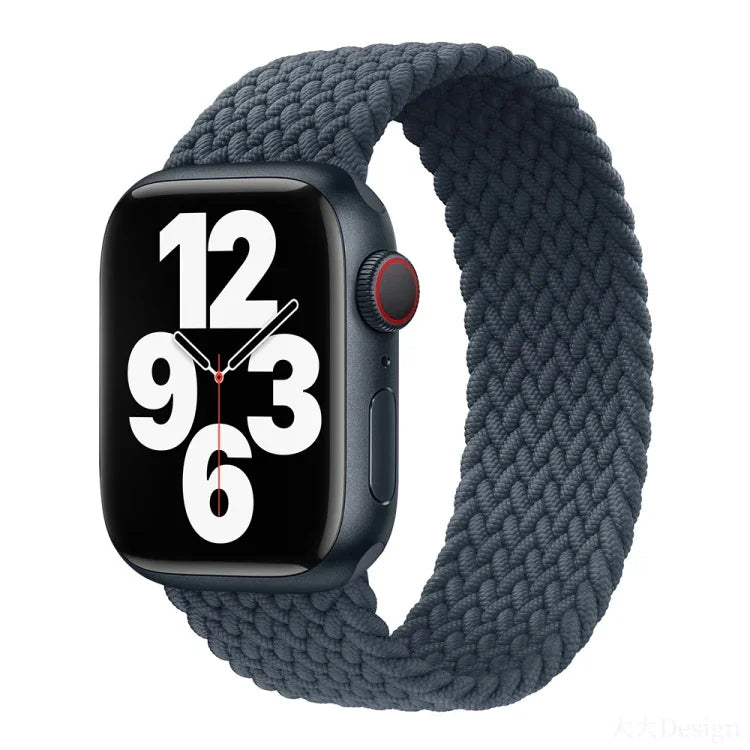 Nylon Single-turn Braided Watch Band For Apple Watch Series 8&7 41mm / SE 2&6&SE&5&4 40mm / 3&2&1 38mm, For Apple Watch Series 8&7 41mm,155mm, For Apple Watch Series 8&7 41mm, 155mm