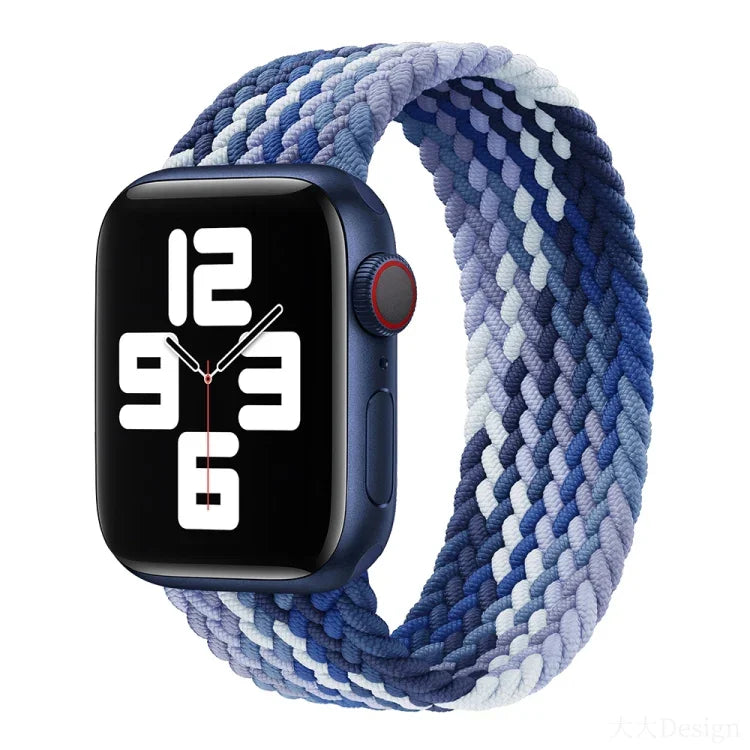 Nylon Single-turn Braided Watch Band For Apple Watch Series 8&7 41mm / SE 2&6&SE&5&4 40mm / 3&2&1 38mm, For Apple Watch Series 8&7 41mm,155mm, For Apple Watch Series 8&7 41mm, 155mm