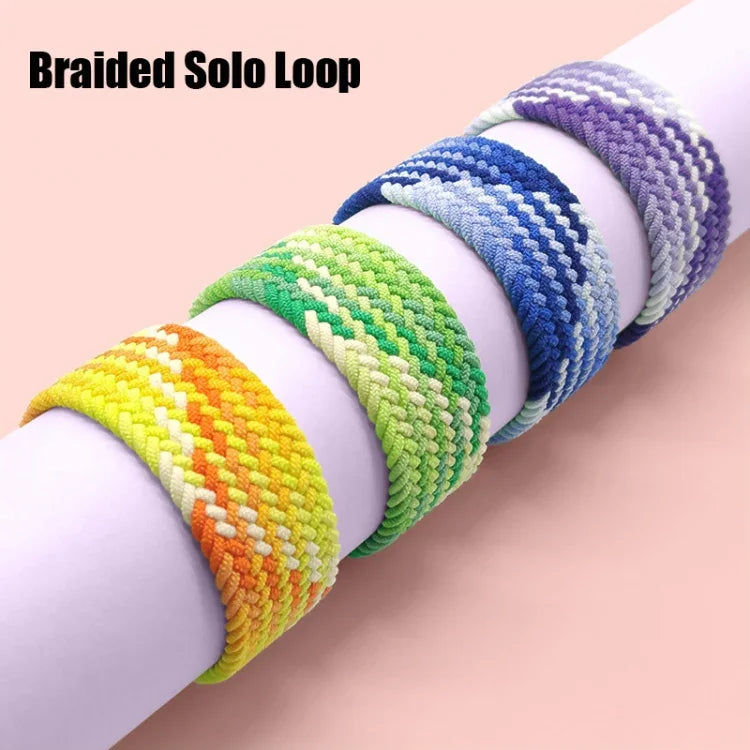 Nylon Single-turn Braided Watch Band For Apple Watch Series 8&7 41mm / SE 2&6&SE&5&4 40mm / 3&2&1 38mm, For Apple Watch Series 8&7 41mm,155mm, For Apple Watch Series 8&7 41mm, 155mm