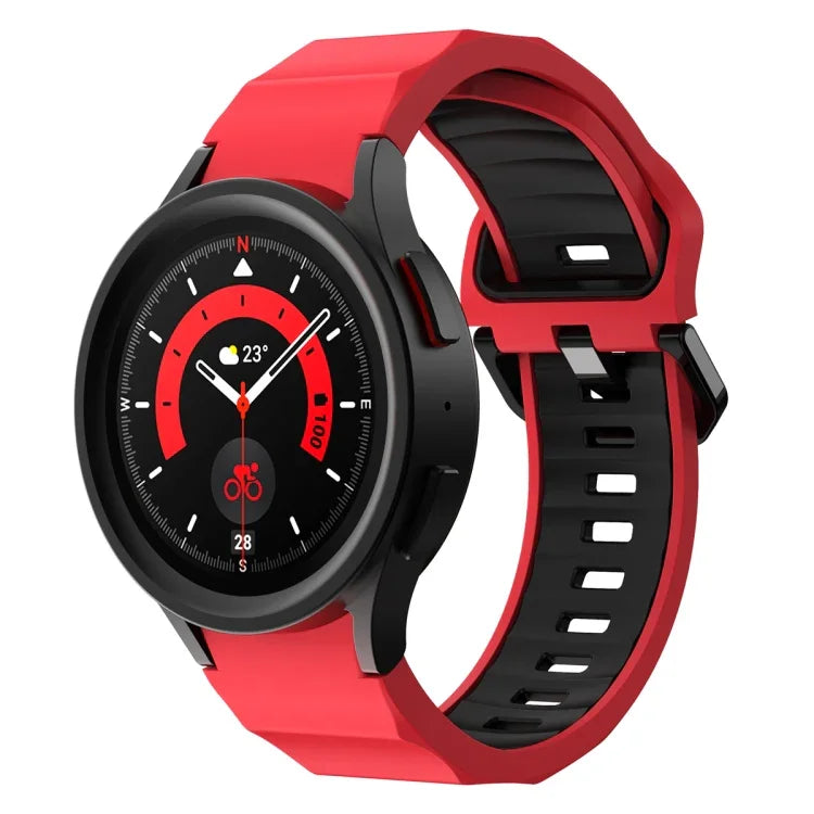 Wave Two Color Silicone Watch Band, For Samsung Galaxy Watch5 Pro