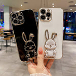 Plating Rabbit Holder Phone Case, For iPhone 14, For iPhone 14 Plus, For iPhone 14 Pro, For iPhone 14 Pro Max, For iPhone 13, For iPhone 13 Pro