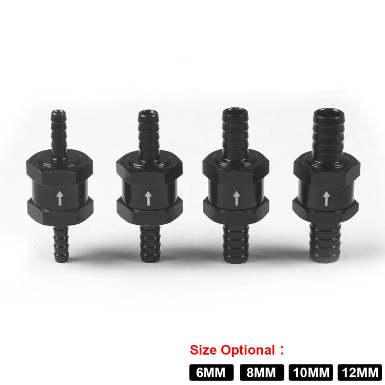 Car  Aluminium Alloy Fuel Petrol One Way Non Return Check Valve, 6mm Black, 8mm Black, 10mm Black, 12mm Black