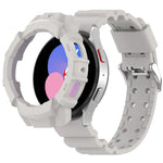 Armor Silicone Watch Band + Protective Case, For Samsung Galaxy Watch5 40mm, For Samsung Galaxy Watch5 44mm, For Samsung Galaxy Watch4 40mm, For Samsung Galaxy Watch4 44mm
