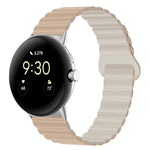 Reverse Buckle Magnetic Silicone Watch Band, For Google Pixel Watch 4 / 3 / 2 / 1 41mm