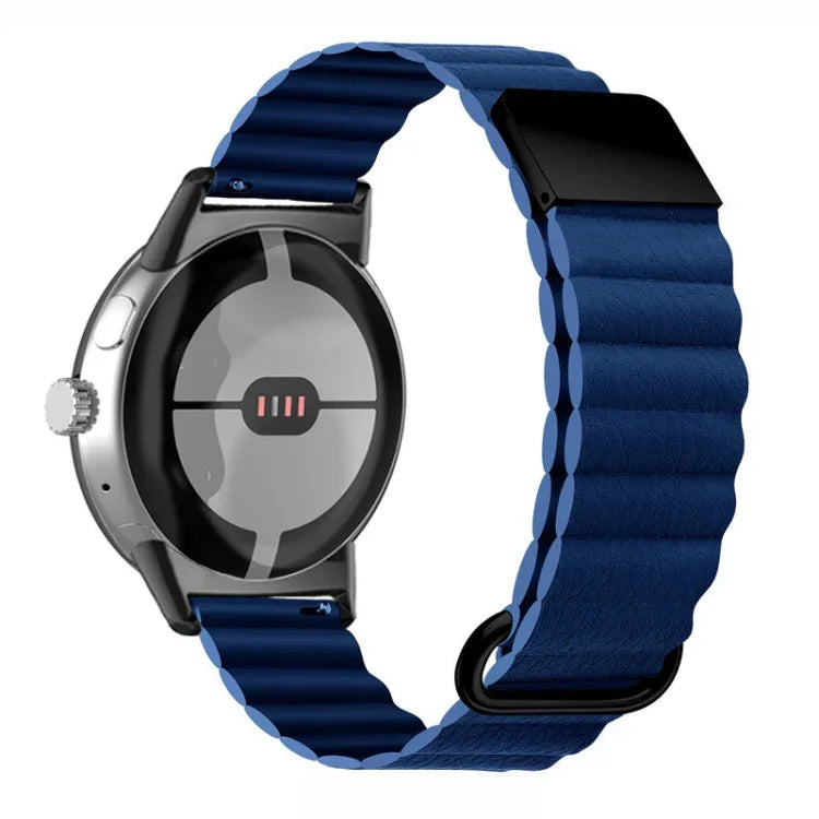 Reverse Buckle Magnetic Genuine Leather Watch Band, For Google Pixel Watch 4 / 3 / 2 / 1 41mm