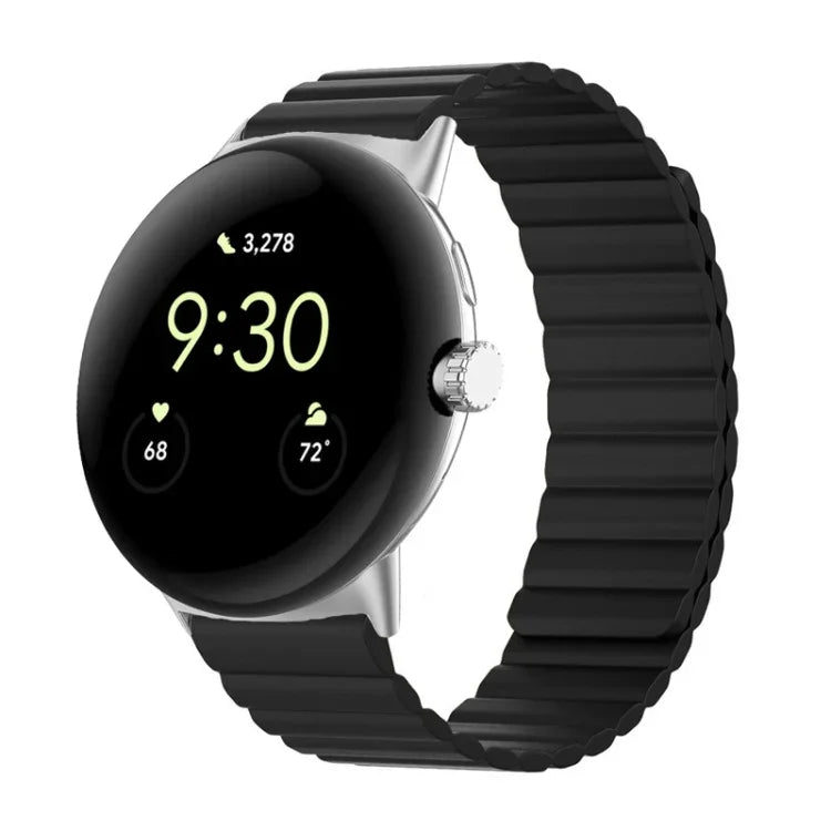 Two-section Magnetic Silicone Watch Band, For Google Pixel Watch 4 / 3 / 2 / 1 41mm