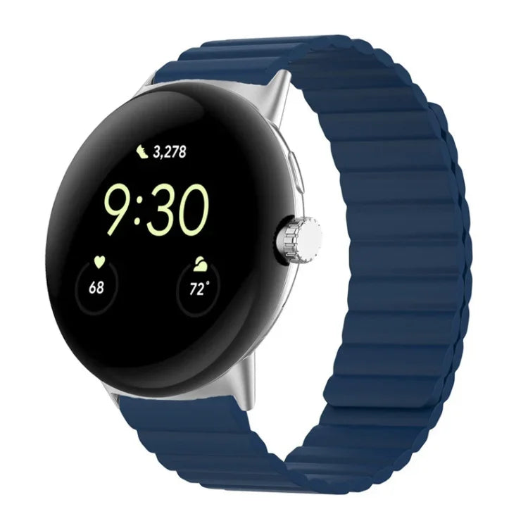 Two-section Magnetic Silicone Watch Band, For Google Pixel Watch 4 / 3 / 2 / 1 41mm