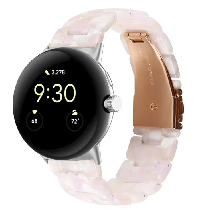 Three-beads Resin Watch Band, For Google Pixel Watch 4 / 3 / 2 / 1 41mm