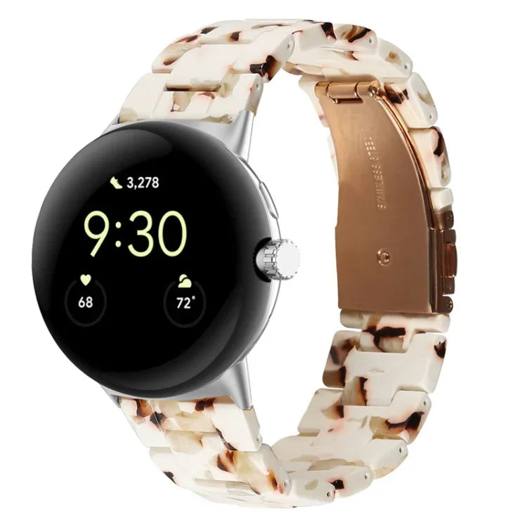 Three-beads Resin Watch Band, For Google Pixel Watch 4 / 3 / 2 / 1 41mm