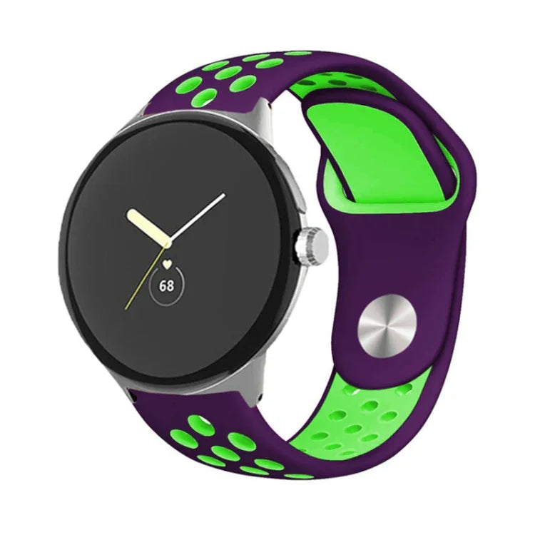 Two-color Reverse Buckle Silicone Watch Band, For Google Pixel Watch 4 / 3 / 2 / 1 41mm