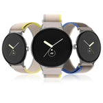 Loop Silver Connector Nylon Watch Band, For Google Pixel Watch 4 / 3 / 2 / 1 41mm