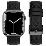 Rhombus Pattern Genuine Leather Watch Band For Apple Watch Series 8&7 41mm / SE 2&6&SE&5&4 40mm / 3&2&1 38mm, For Apple Watch Series 8&7 41mm / SE 2&6&SE&5&4 40mm / 3&2&1 38mm