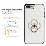 Rhombic PU Leather Phone Case with Ring Holder, For iPhone 7 Plus / 8 Plus