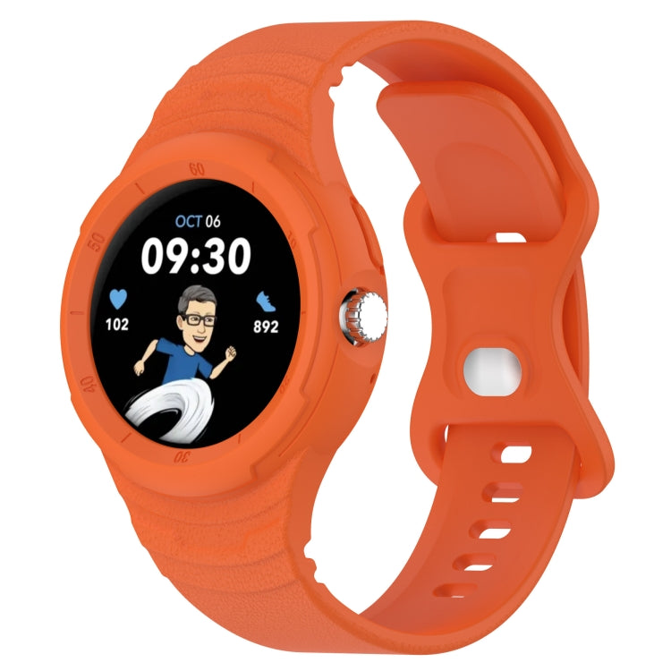 Leather Texture Silicone Integrated Watch Band, For Google Pixel Watch