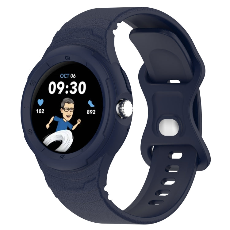 Leather Texture Silicone Integrated Watch Band, For Google Pixel Watch
