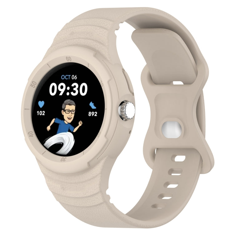 Leather Texture Silicone Integrated Watch Band, For Google Pixel Watch
