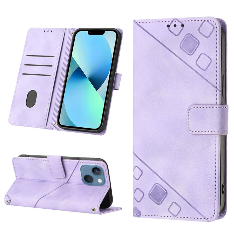 Skin-feel Embossed Leather Phone Case, For iPhone 14, For iPhone 14 Plus, For iPhone 14 Pro, For iPhone 14 Pro Max, For iPhone 13 mini, For iPhone 13, For iPhone 13 Pro, For iPhone 13 Pro Max