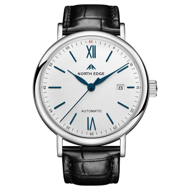 NORTH EDGE AMOY Multifunctional Business Men's Watch Waterproof Leather Mechanical Watch