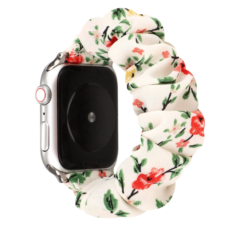 Cloth + Stainless Steel Hair Ring Watchband, For Apple Watch Series 8&7 41mm / SE 2&6&SE&5&4 40mm / 3&2&1 38mm, For Apple Watch Ultra 49mm / Series 8&7 45mm / SE 2&6&SE&5&4 44mm / 3&2&1 42mm                                                              ...