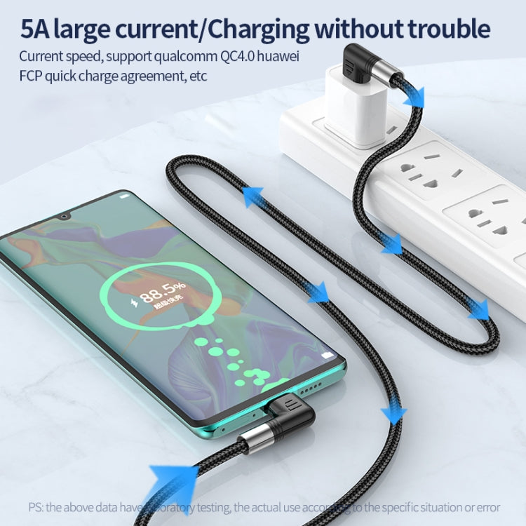 A9 30W USB-C/Type-C to 8 Pin Double Elbow Data Cable, 0.5m, 1m, 2m, 3m
