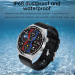 HDT 3 Max 1.6 inch Leather Band IP67 Waterproof Smart Watch Support Bluetooth Call / NFC, Leather Band (Black), Leather Band (Silver)