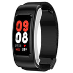 K60 1.08 inch Steel Band Earphone Detachable Life Waterproof Smart Watch Support Bluetooth Call, Steel Band (Black)