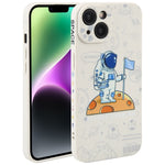 Astronaut Pattern Silicone Straight Edge Phone Case, For iPhone 14, For iPhone 14 Plus, For iPhone 14 Pro, For iPhone 14 Pro Max, For iPhone 13, For iPhone 13 Pro