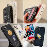 Astronaut Pattern Silicone Straight Edge Phone Case, For iPhone 14, For iPhone 14 Plus, For iPhone 14 Pro, For iPhone 14 Pro Max, For iPhone 13, For iPhone 13 Pro