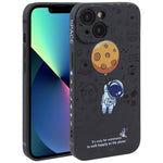 Astronaut Pattern Silicone Straight Edge Phone Case, For iPhone 14, For iPhone 14 Plus, For iPhone 14 Pro, For iPhone 14 Pro Max, For iPhone 13, For iPhone 13 Pro