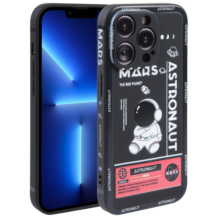 Astronaut Pattern Silicone Straight Edge Phone Case, For iPhone 13 Pro Max, For iPhone 12, For iPhone 12 Pro, For iPhone 12 Pro Max, For iPhone 11, For iPhone 11 Pro