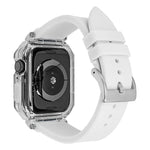 Crystal Clear Polycarbonate Case Silicone Watch Band, For Apple Watch Series 8&7 45mm